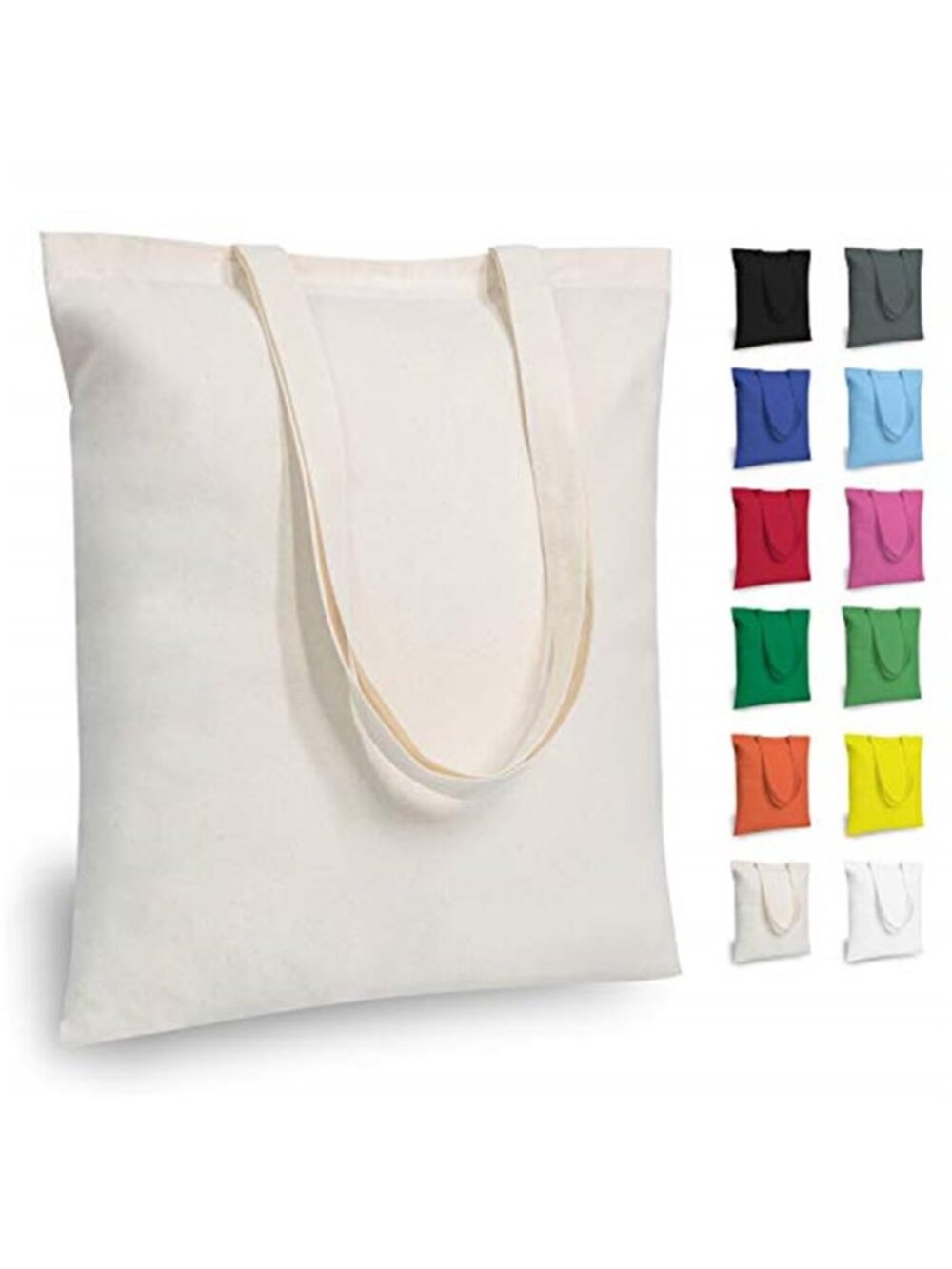 TOPDesign 5 | 12 | 24 | 48 | 192 Pack Economical Cotton Tote Bags, Lightweight